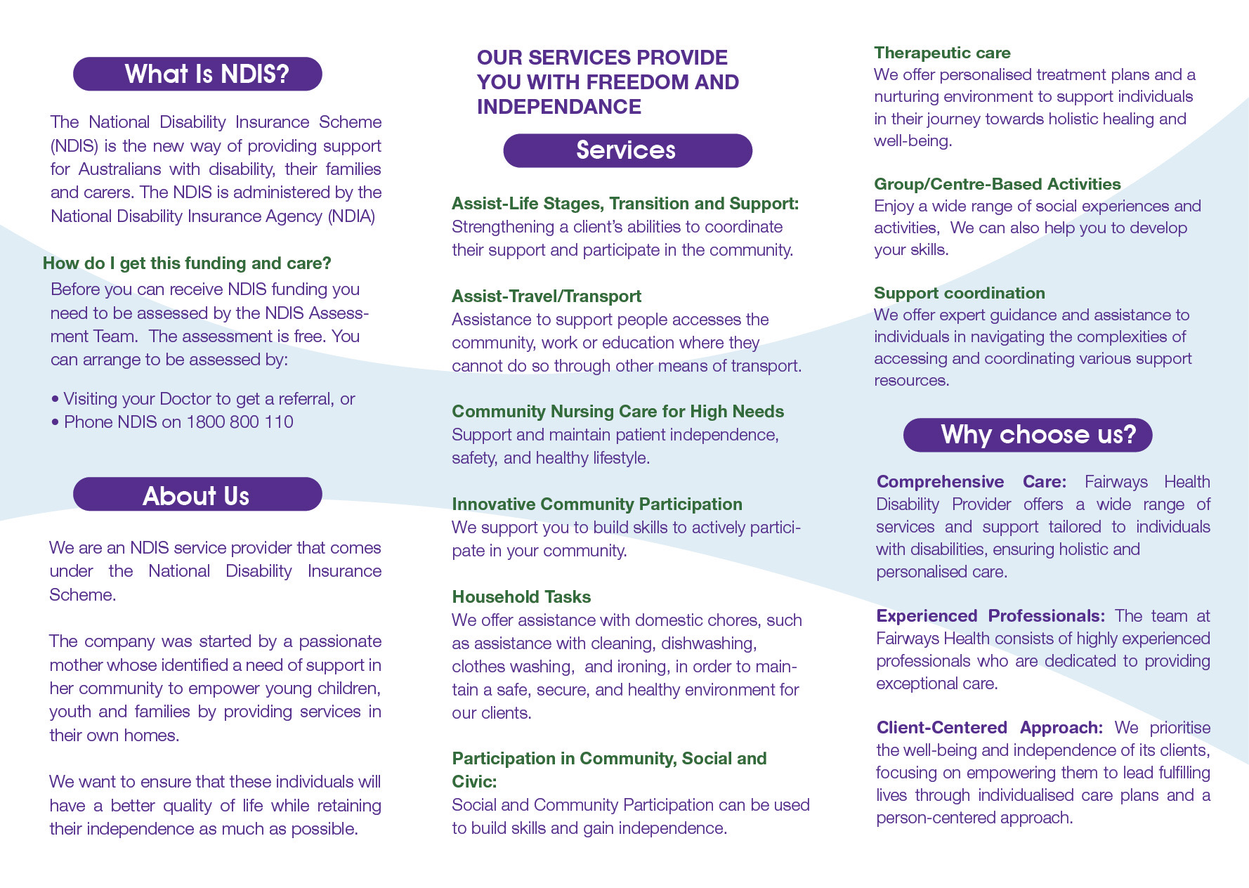 FAIRWAYS HEALTH AND DISABILITY SERVICES — photo 1