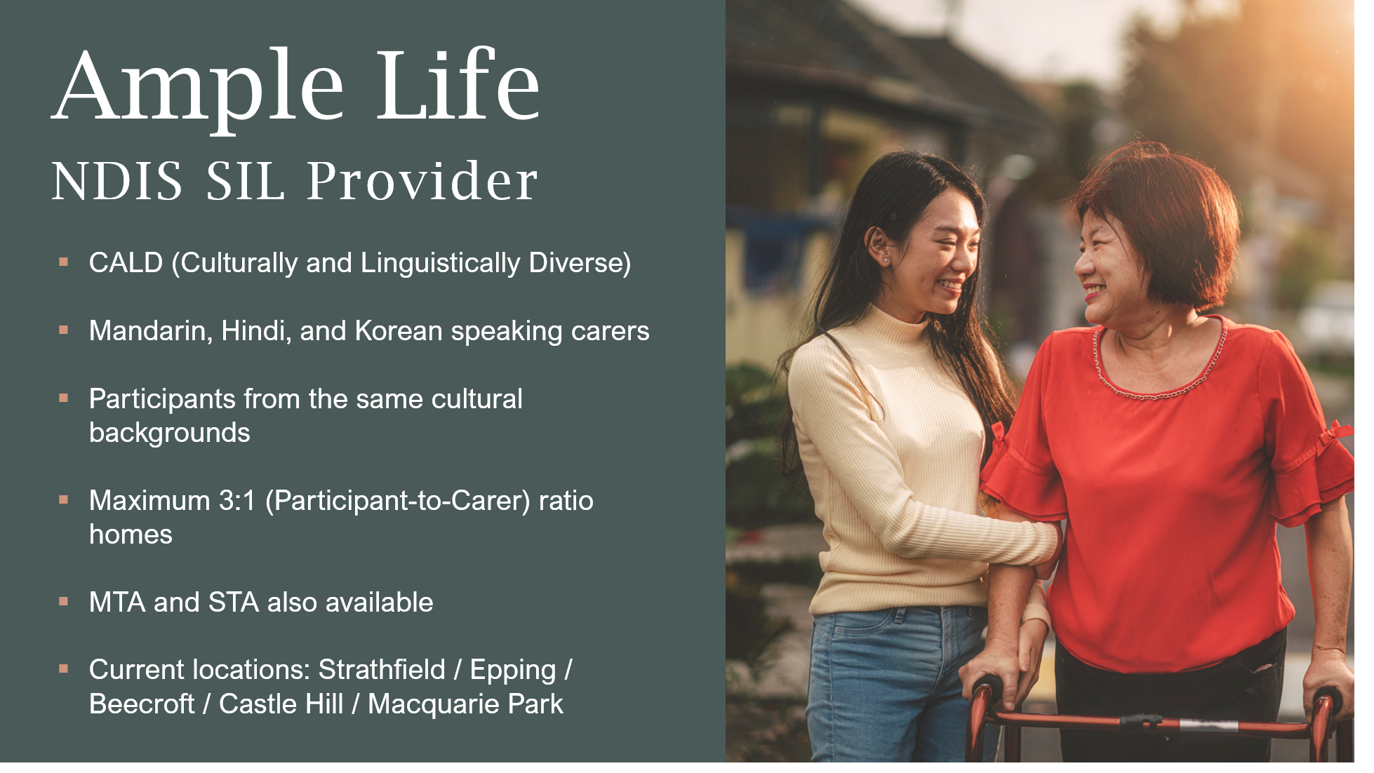 Ample Life (NDIS SIL for the Asian community in Sydney)